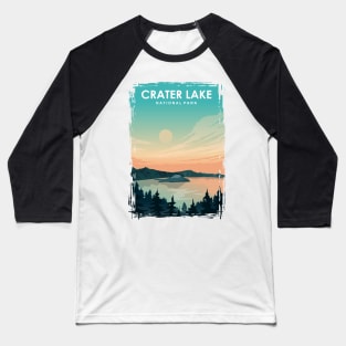 Crater Lake National Park Travel Poster Baseball T-Shirt